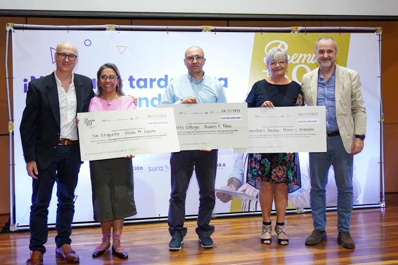 Así se vivió la primera edición de los Premios +50 Emprende Colombia
